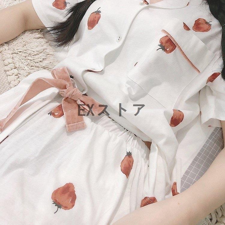パジャマ レディース 春夏半袖パジャマ ショットパンツ 綿 ルームウェア上下セット イチゴ柄 パジャマ 可愛い 部屋着 韓国風 寝巻き パジャマ 安い Qntjfom977 下着 靴下 部屋着 Windowrevival Co Nz