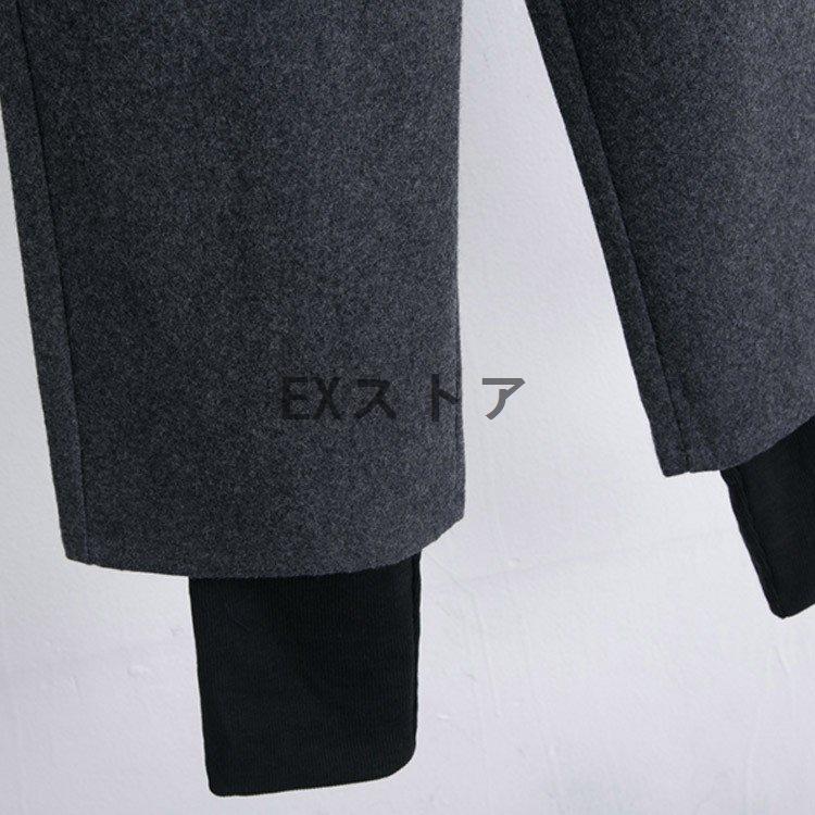 レギンス付きワイドパンツ ガウチョ ハーフパンツ レディース 冬 秋 春 レイヤード 黒 グレー ロングパンツ|keikun8989|05