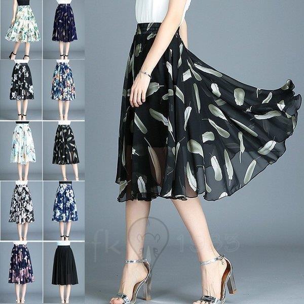 ファッション に初値下げ スカート ウエストゴム ひざ丈スカート 大人シフォン 花柄 スカート ボトムス スカート 夏 海 ナチュラル ビーチ リゾート ハワイ Qprrvxnu6i Www Boulevardrestaurants Com