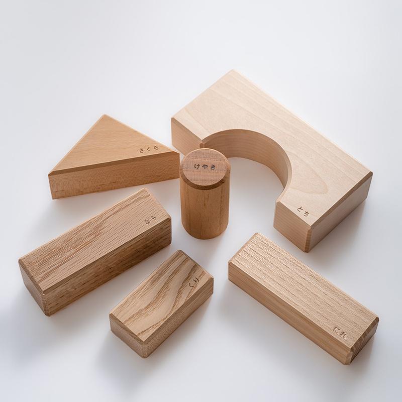 木のおもちゃ】寄木の積木（木箱入り） オークヴィレッジ oak village