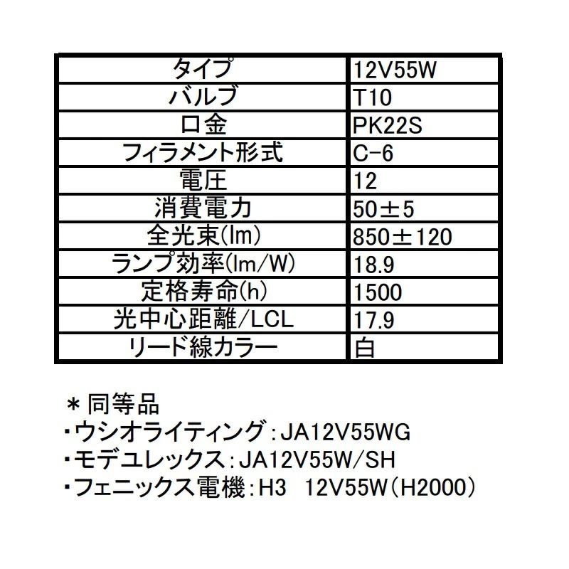 2個セット】EIWA 英和電機 JA12V55W/SH/E リード線付 ハロゲン電球
