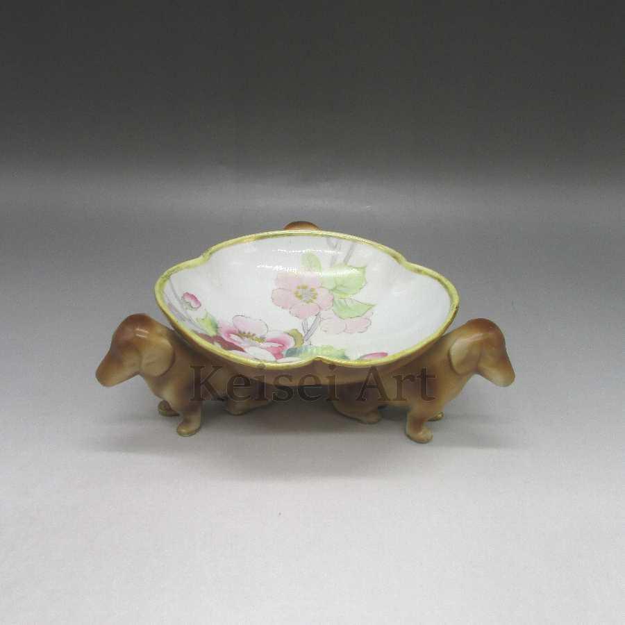 １着でも送料無料 オールドノリタケ 犬フィギュア脚付ボウル U1158 工芸品 民芸品 Floridapace Gov