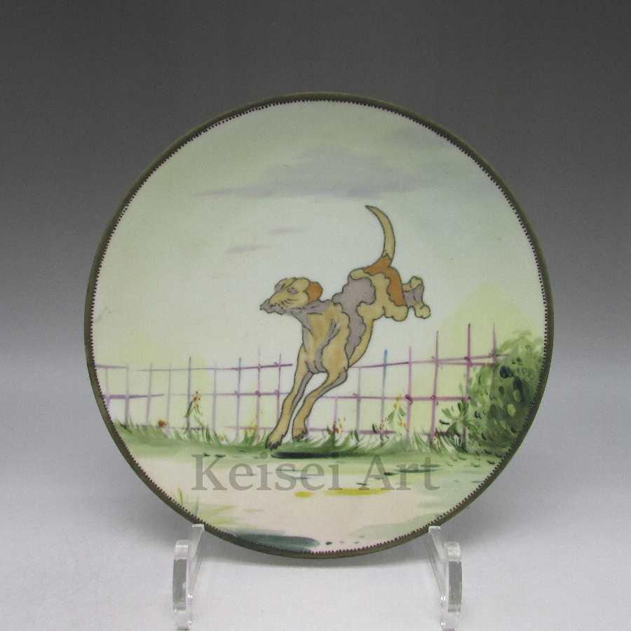 新発売の オールドノリタケ 犬柵飛び越え文プレート U1272 工芸品 民芸品 Floridapace Gov