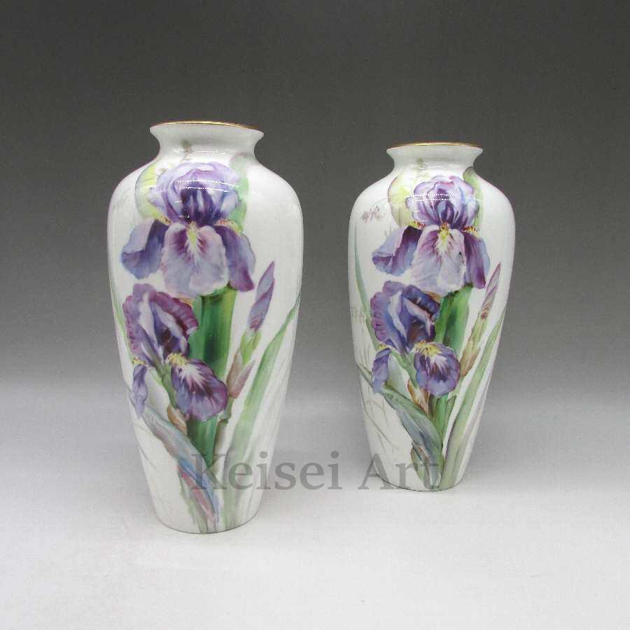 最低価格の プレミアノリタケ T Ikenoサイン花文花瓶一対 U1547 工芸品 民芸品 Www Lgtel Fr