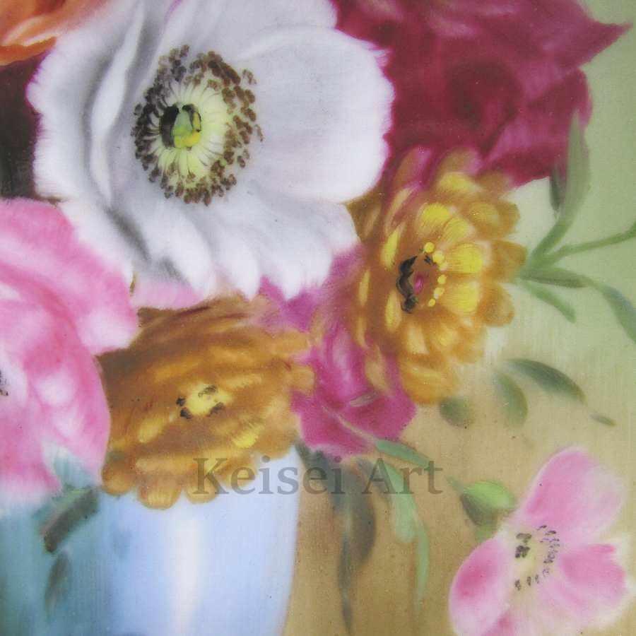 オールドノリタケ S.kurataサイン入り花文飾皿_6