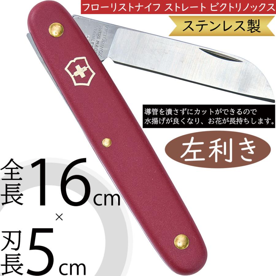 左利き フローリストナイフ ストレート ビクトリノックス 生花向き