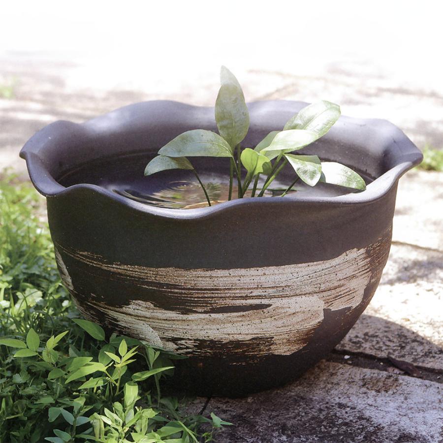 常滑焼【水鉢】ホワイト ブラウン 直径約30㎝ 高さ約20㎝ 常滑焼【水鉢】ホワイト ブラウン 直径約30㎝ 高さ約20㎝ 常滑焼【