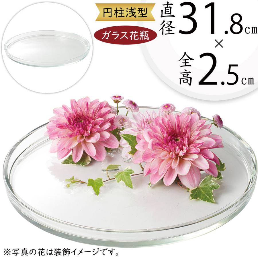 フラワーベース おしゃれ 大型 ガラス花器 人気 おすすめ 花瓶 浅鉢 浅 