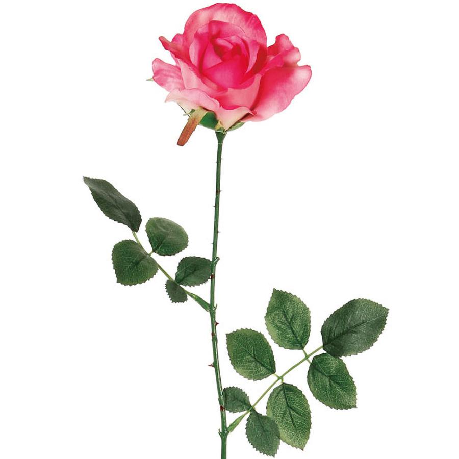 大きなピンクのバラ造花 全長約135cm コスプレ　創作 バラ 造花 ホットピンク ローズ 薔薇 ばら 人気 おしゃれ リアル