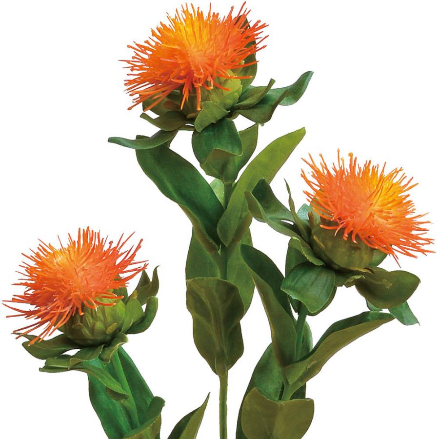 紅花 造花 全長60cm 3本セット ベニバナ アーティフィシャルフラワー 人工観葉植物 S21a A 人工観葉植物と造花の通販ケイシン 通販 Yahoo ショッピング