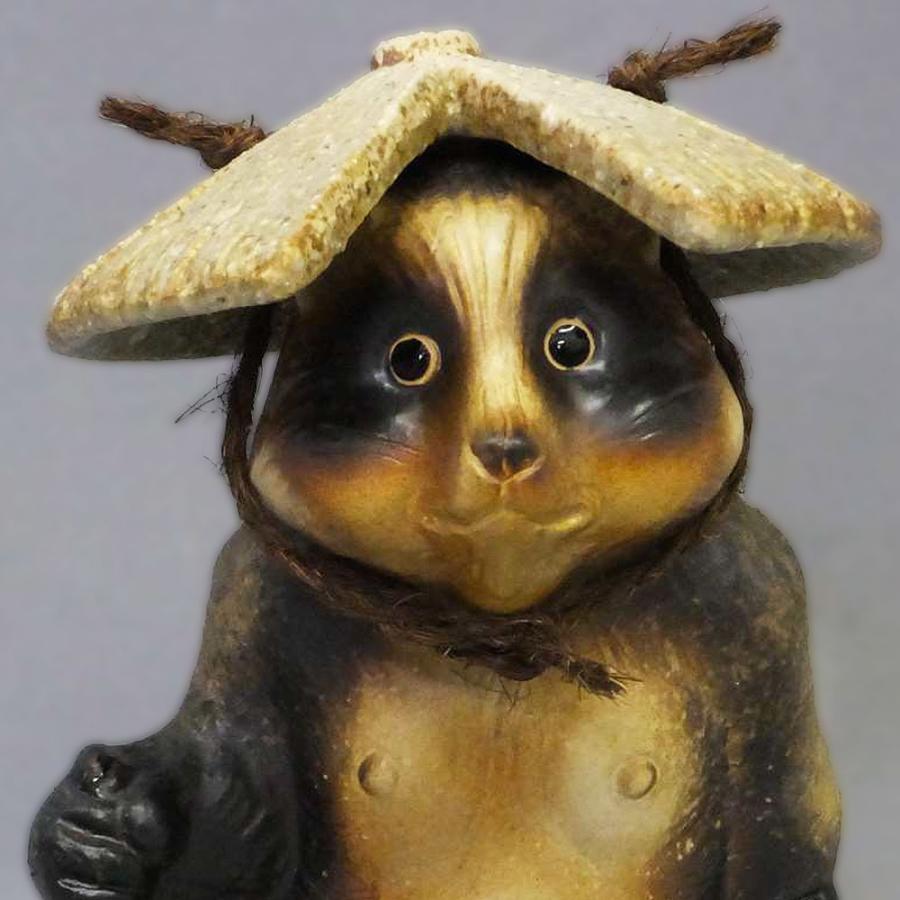信楽焼 たぬき 狸 置き物 インテリア オブジェ 家具 陶器製 商売繁盛