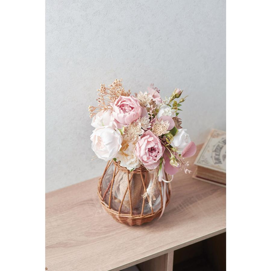 豪華 造花 アレンジメント 胡蝶蘭＆ピオニー(芍薬)アンティーク調花器付 芍薬 シャクヤク ピオニー 造花 おしゃれ 人気 アーティフィシャル