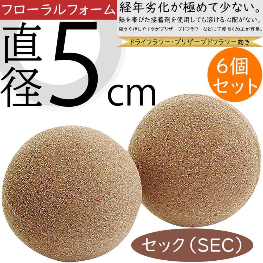 オアシス セック球 直径5cm プリザーブドフラワー用 ドライフラワー用 