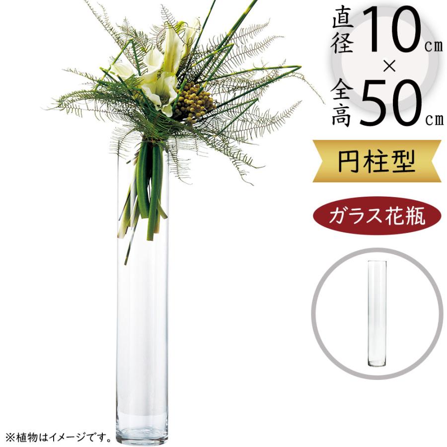 ガラス花器 円柱型 全高50cm 直径10cm 透明 クリア 硝子 花瓶 花器 花入れ フラワーベース 筒形 筒型 アレンジ 会場装花 容器 T 人工観葉植物と造花の通販ケイシン 通販 Yahoo ショッピング
