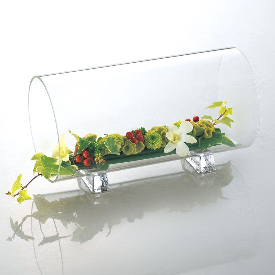ガラス花瓶 おしゃれ フラワーベース 国産品 日本製 花器 硝子 シリンダー 円柱 筒型 筒形 グラスパイプ 丸板付き インテリア 大きめ ギフト 直径15cm×全長30cm_2