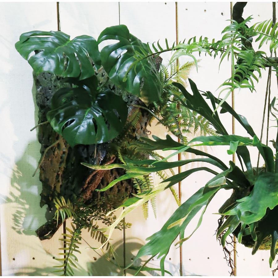 モンステラ インテリアグリーン おしゃれ 人気 アートプランツ フェイクグリーン リアル 人工観葉植物 造花 オブジェ 家具 壁掛け用 壁面用 ディスプレイ 60cmの画像