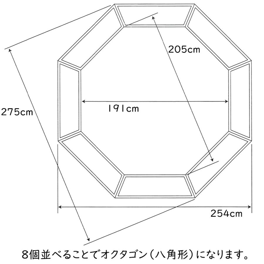 鉢カバー おしゃれ 大型 人気 プランターカバー コンテナ 幅広 横長 ワイド 植木鉢 ホワイト ブラック 白 黒 観葉植物 園芸用品 花 軽量 FRP オクタゴン 幅104cmの画像