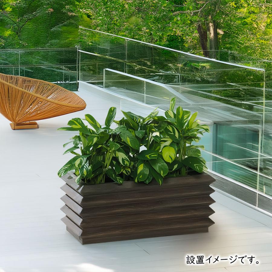 鉢カバー おしゃれ 大型 人気 プランターカバー コンテナ 幅広 横長 ワイド 長角 ボックス 植木鉢 観葉植物 園芸用品 インテリア 軽量 FRP ポット アゼクラ 95型の画像