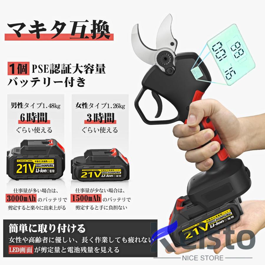 電動剪定バサミ コードレス 充電式剪定バサミ 切断径30mm マキタ18V  