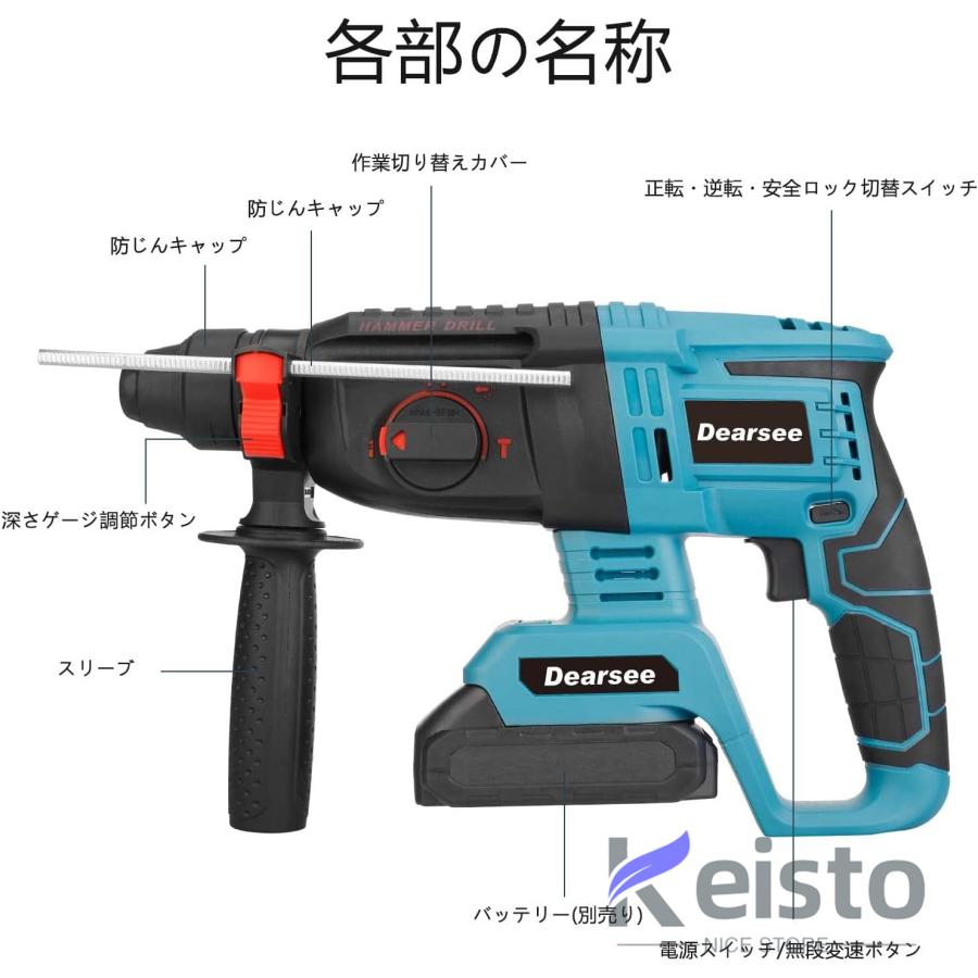 電動工具 セット 18V マキタ バッテリー併用電動工具 ディスクグラインダー ハンマードリル ドリルドライバー インパクトドリル DIY 収納ケース付き お買い得｜keisto｜19