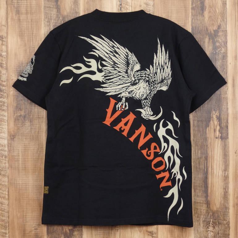 VANSON（バンソン） ポイント10倍 天竺 半袖 Tシャツ メンズ ブラック