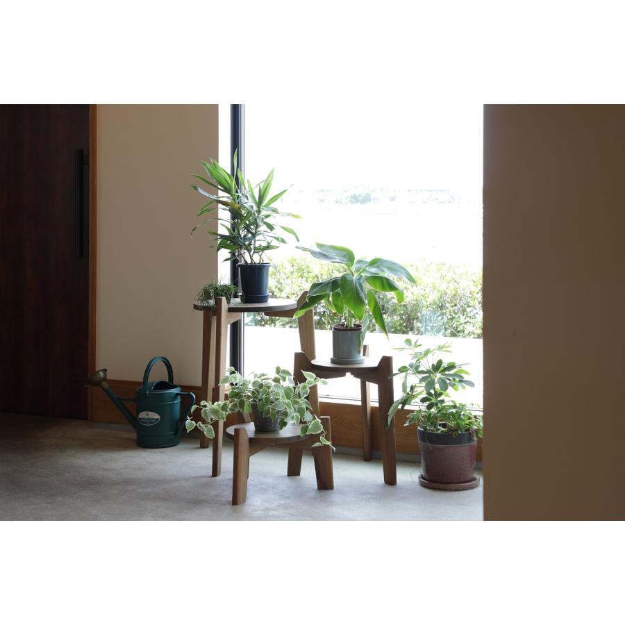 プランツテーブル 3点セット 木製 サイドテーブル 花台 観葉植物