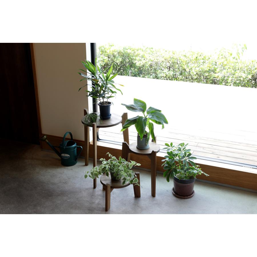 プランツテーブル 3点セット 木製 サイドテーブル 花台 観葉植物