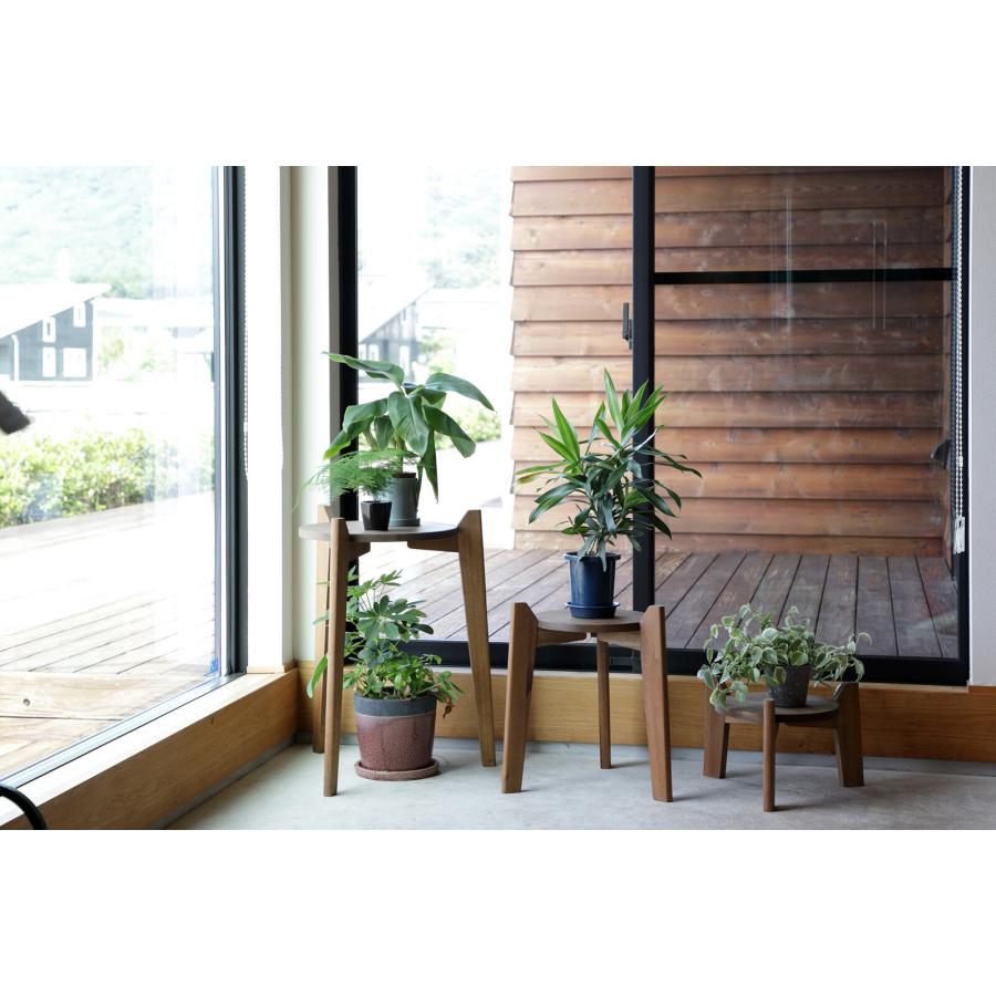 プランツテーブル 3点セット 木製 サイドテーブル 花台 観葉植物