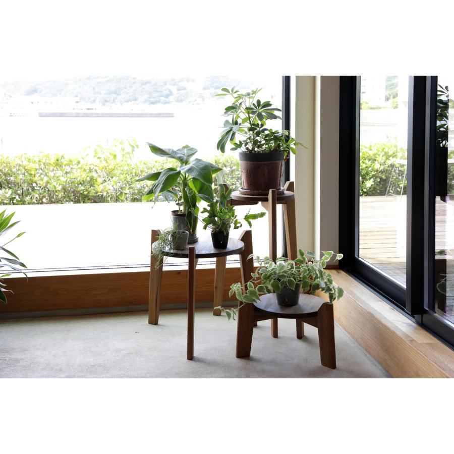 プランツテーブル 3点セット 木製 サイドテーブル 花台 観葉植物