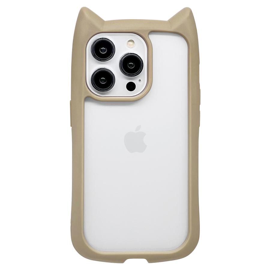 スマホケース iPhone15 14 14 Pro 13 ケース カバー ハイブリッド 猫耳 ネコミミ 猫 ネコ ねこ ガラス 背面クリア mimi アイフォン15 14 14プロ 13 ラスタバナナ｜keitai-kazariya｜11