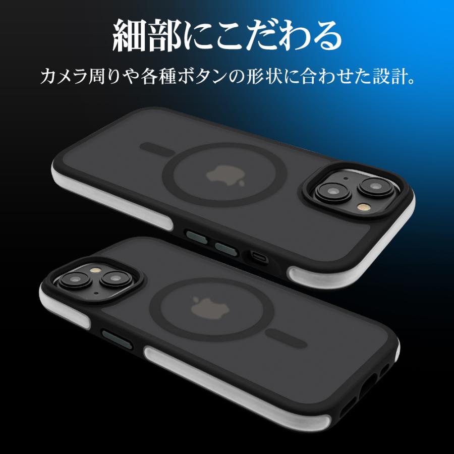 スマホケース iPhone15 15 Pro ケース カバー ハイブリッド Air_C MagSafe 耐衝撃吸収 MIL マット TPUバンパーケース エアクッション アイフォン ラスタバナナ｜keitai-kazariya｜14