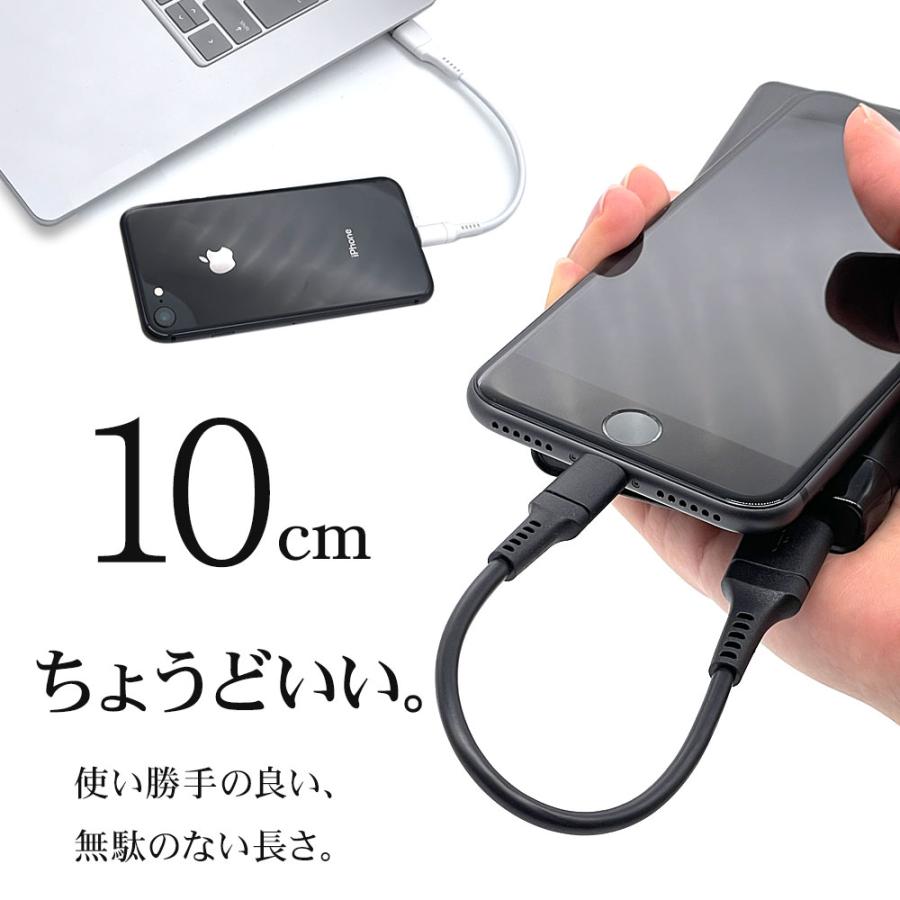 iPhone iPod iPad MFi認証 2.4A ライトニング USB 充電・通信ケーブル Lightning USB-A 10cm ラスタバナナ｜keitai-kazariya｜04