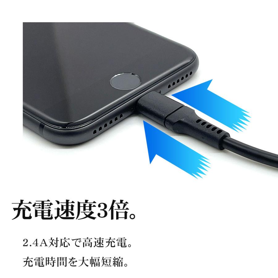 iPhone iPod iPad MFi認証 2.4A ライトニング USB 充電・通信ケーブル Lightning USB-A 10cm ラスタバナナ｜keitai-kazariya｜06