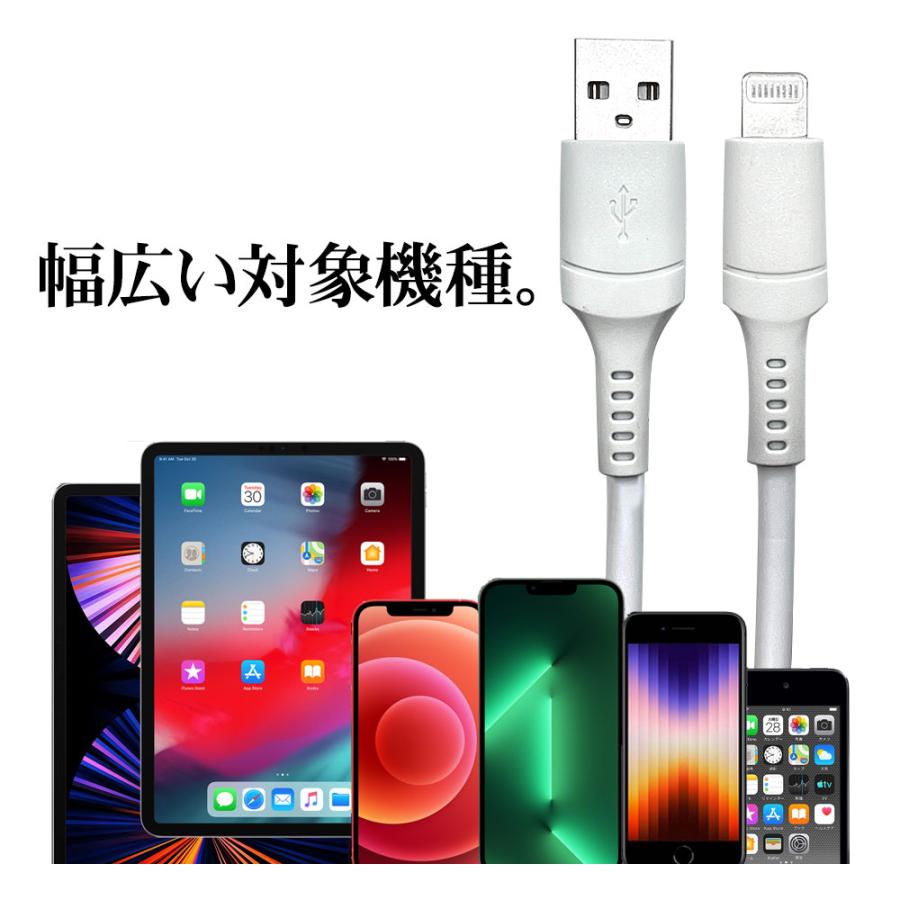 iPhone iPod iPad MFi認証 2.4A ライトニング USB 充電・通信ケーブル Lightning USB-A 10cm ラスタバナナ｜keitai-kazariya｜09