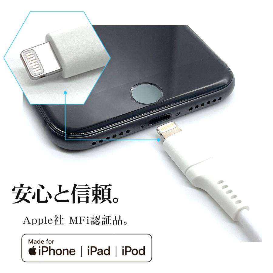 iPhone iPod iPad MFi認証 2.4A ライトニング USB 充電・通信ケーブル Lightning USB-A 1m ラスタバナナ｜keitai-kazariya｜08