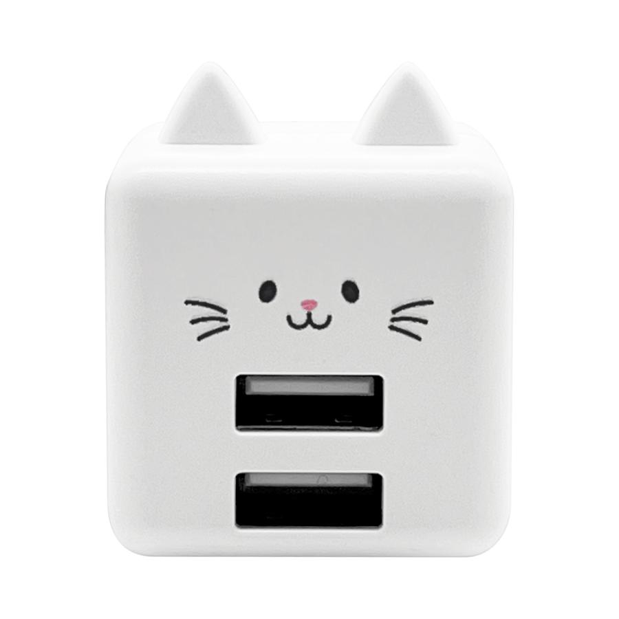 充電器 ACアダプター コンパクト Smart IC搭載 USB2ポート 2.4A 5V タイプA 猫耳 ネコミミ ネコ ねこ 猫 かわいい モバにゃー ラスタバナナ｜keitai-kazariya｜11