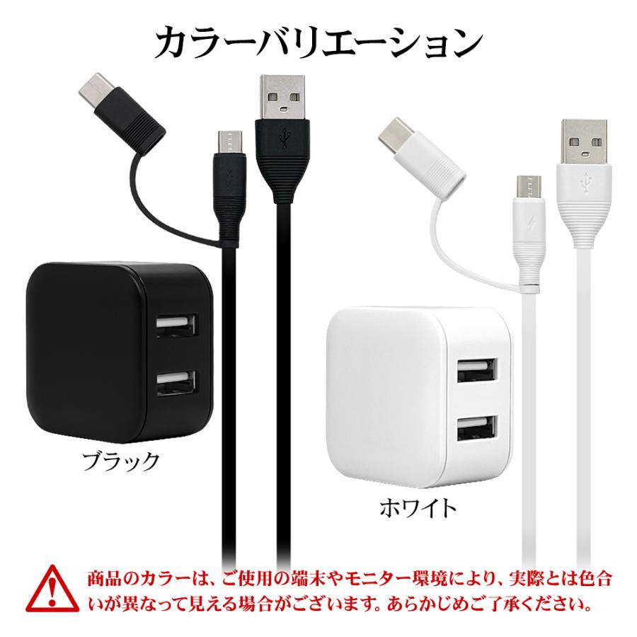 ラスタバナナ 充電器 ACアダプター タイプA 2ポート マイクロB