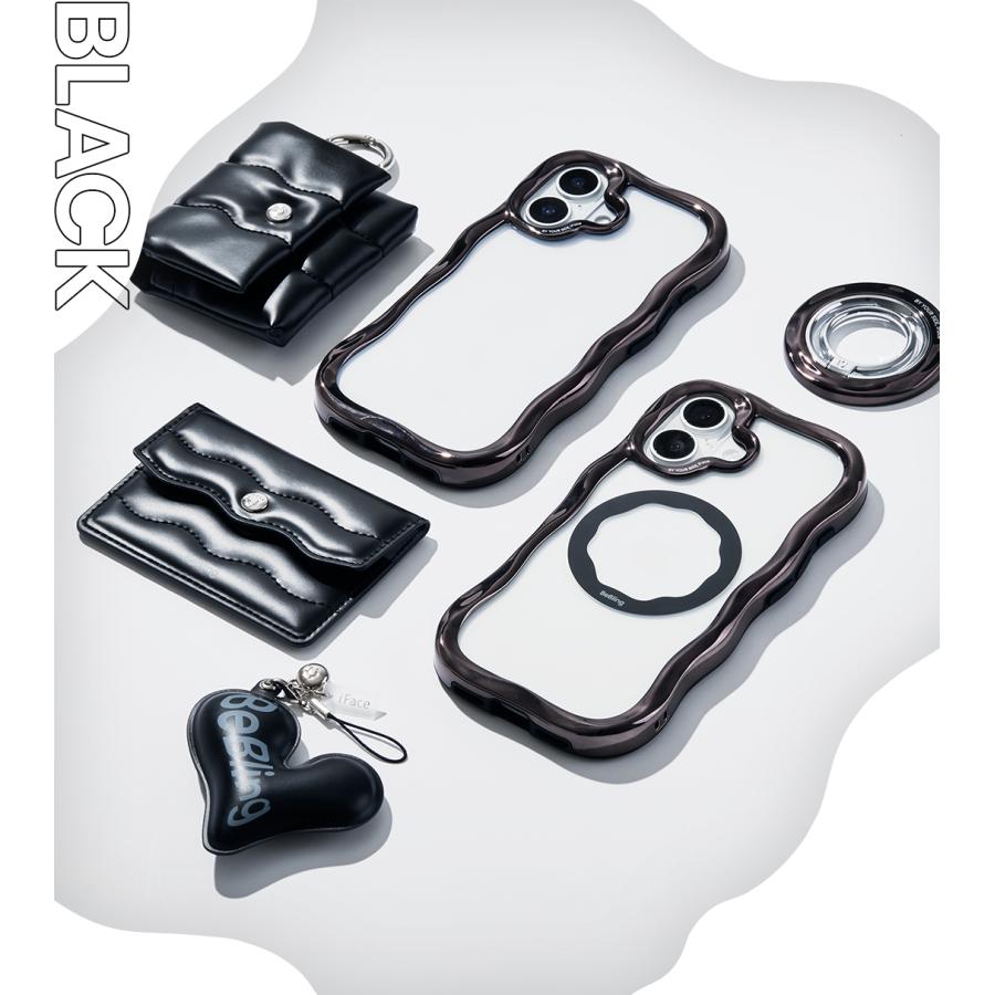 iFace ケース ホワイト ゴールド リングスタンド付き iFace スマホリング MagSafe BeBling WAVE magsafe 対応 リング iface
