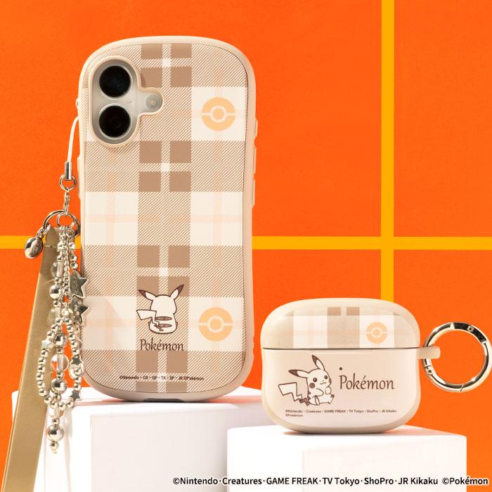 新品 iFace ポケモン iPhone16 チェックベージュ かわいい ケース iFace iPhone16 ケース ポケモン アイフォン16ケース アイフォン16