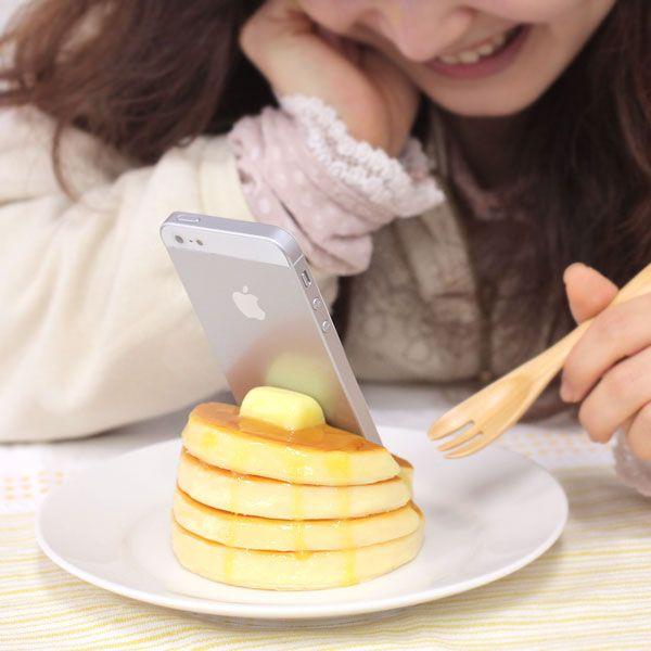 スマホ スマートフォン スタンド おもしろ スマホスタンド 食品サンプル  ホットケーキ｜keitai｜03