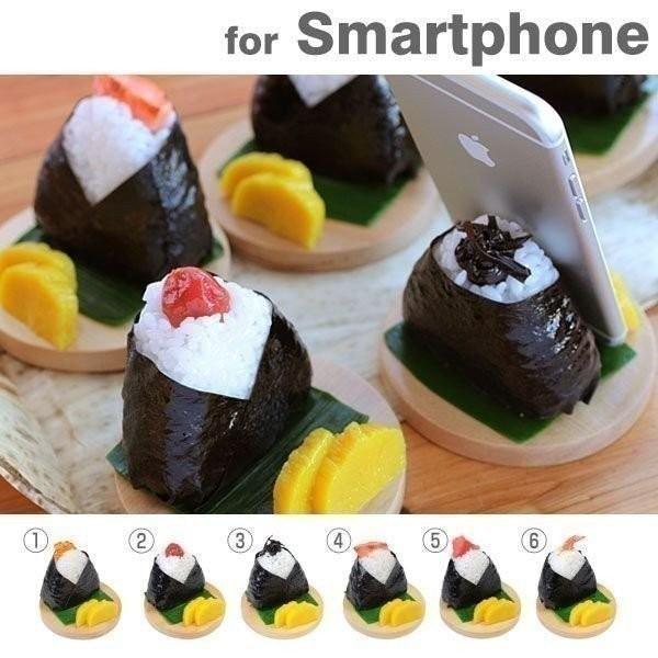 おもしろ スマホスタンド 食品サンプル おにぎり