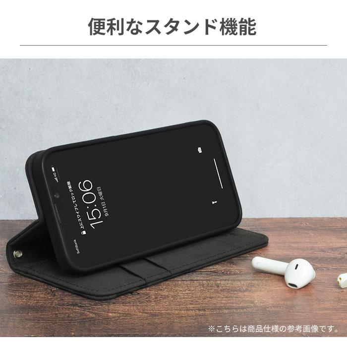 iPhone 14 Pro Max専用New Balance/ニューバランス スエード手帳型ケース スタンプロゴ ブラック｜keitai｜03