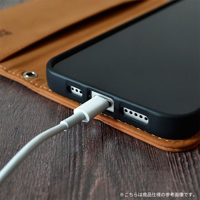 iPhone 14 Pro Max専用New Balance/ニューバランス スエード手帳型ケース スタンプロゴ ブラック｜keitai｜06
