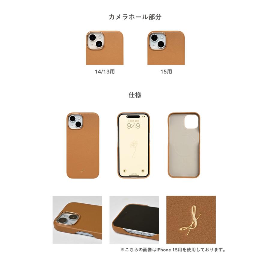salisty iPhone15 ケース magsafe 本革 magsafe対応ケース iPhone14