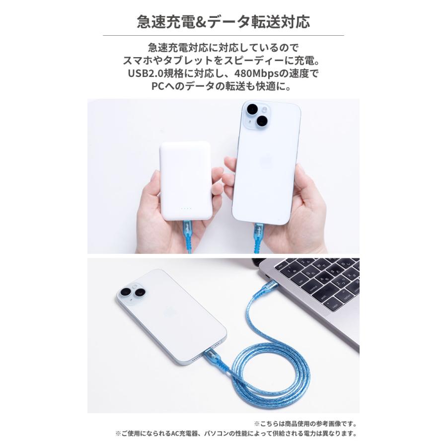 humor USB 2.0 CABLE TYPE-C to TYPE-C 1.0m(クリア) | humor | 10