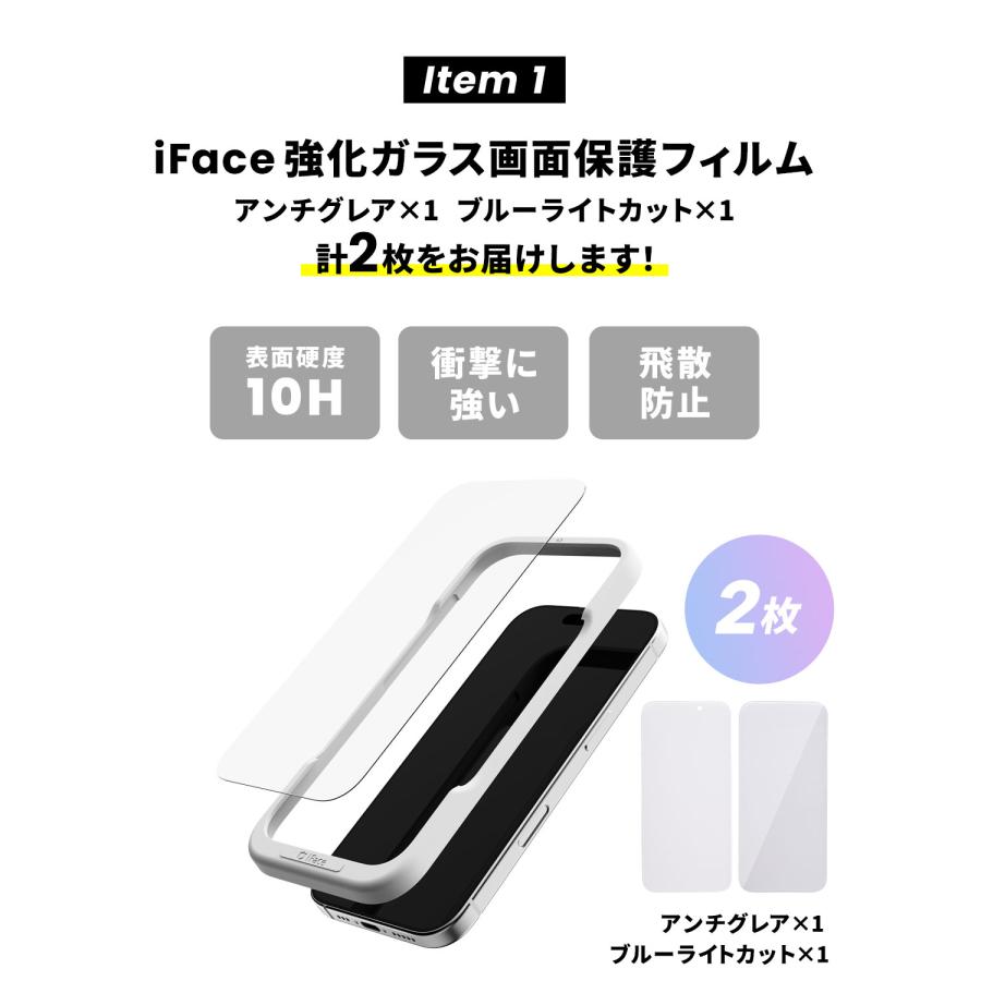 [iPhone 16/16 Pro/16 Plus/16 Pro Max/16e/15/15 Plus/14/14 Pro/14 Pro Max/13/13 Pro]2026福袋 機能性強化ガラス画面保護フィルム2枚とケーブルお得な4点セッ |  | 07