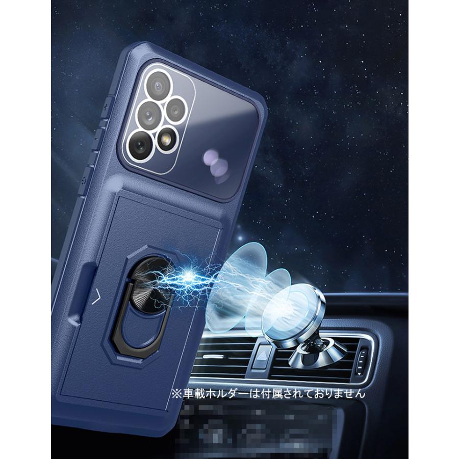 Galaxy A53 5G ケース 耐衝撃 カバー TPU 2重構造 カード収納 カメラ 