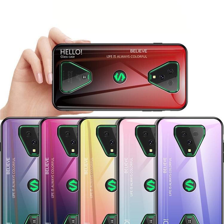 Black Shark 3ケース カバー 背面強化ガラス シンプル タフで頑丈 スリム スマホケース かっこいい 背面カバー ブラックシャーク3 日本メーカー新品 おすすめ ケース