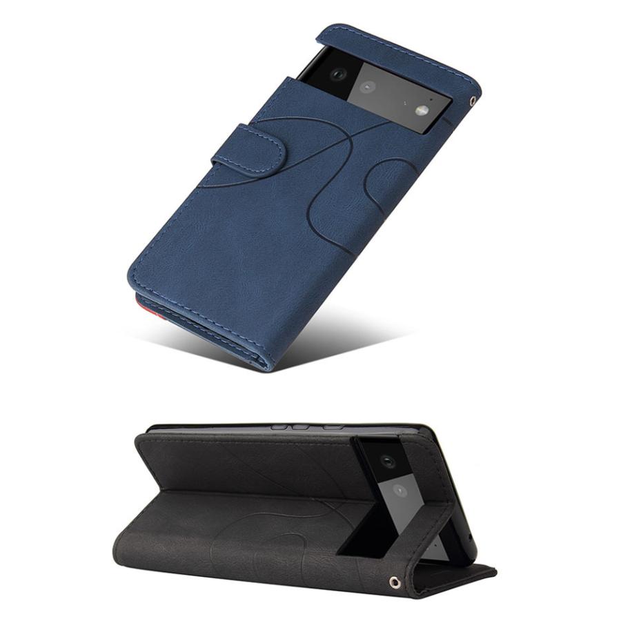 Shop B M K Google Pixel 6 Pro ケース ピクセル6プロ レザーケース 手帳型 Black 高級素材使用ブランド