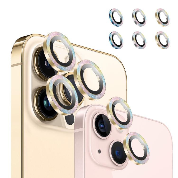 iPhone14/14 Plus/14 Pro/14 Pro Max カメラレンズカバー レンズ保護 強化ガラス アルミカバー 可愛い